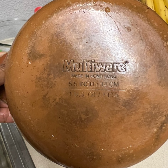 Vintage Multi ware Casserole Pot Wheat Pattern 5.5” 1 LTR Made In Hongkong 60s - Picture 4 of 4